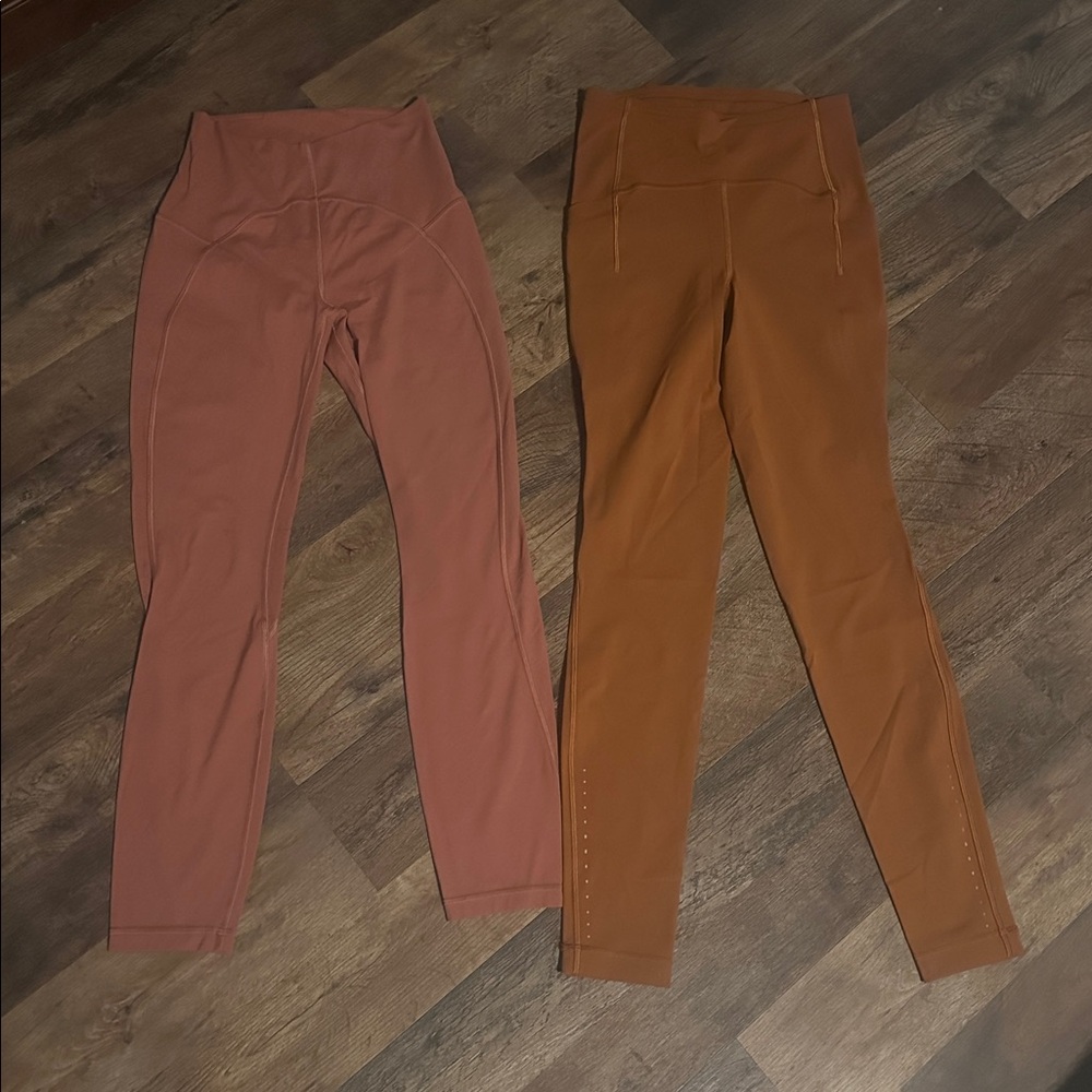 Bundle lululemon High-Waisted Leggings in Rust and Tan
